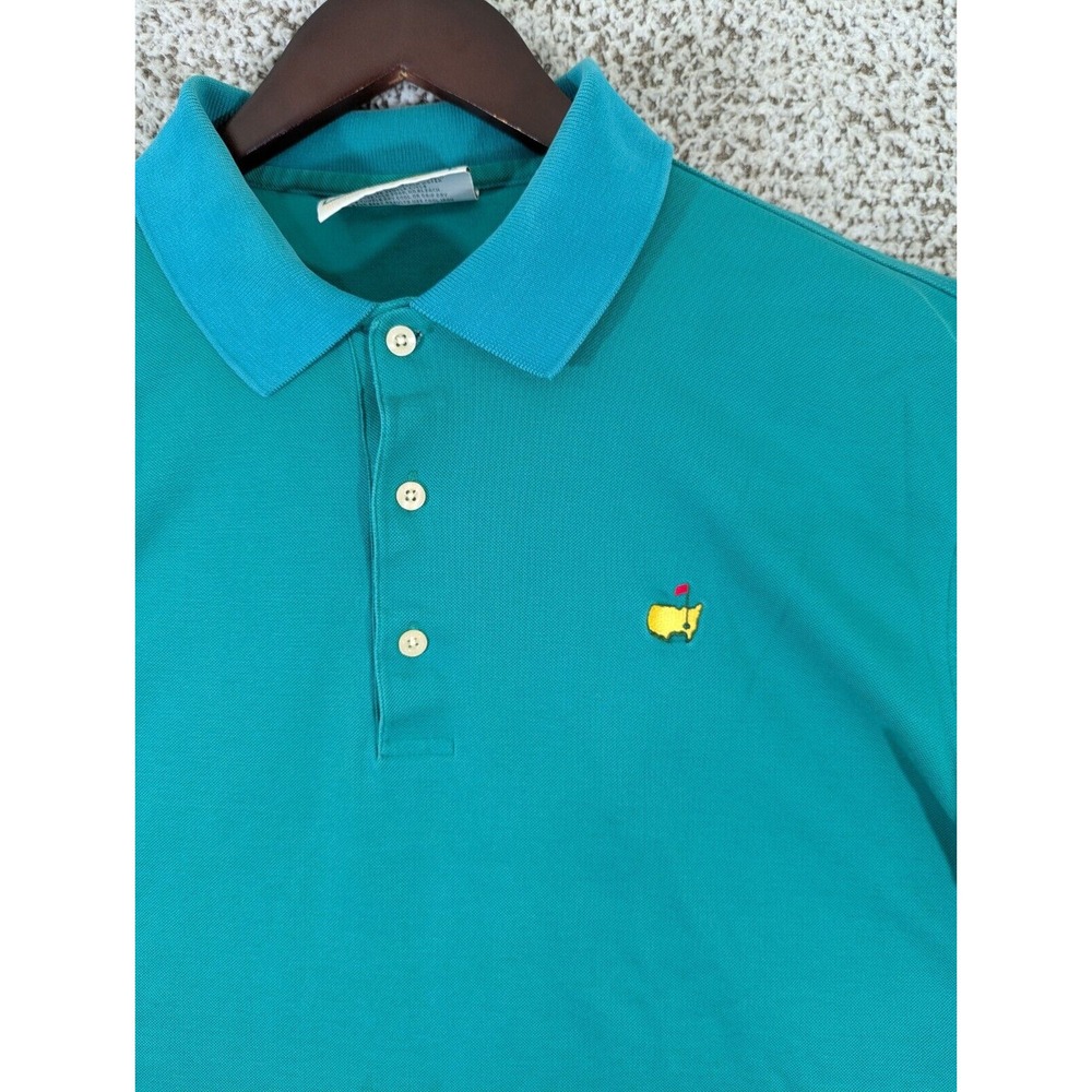 Augusta National Golf Polo Shirt Men's Large Green Short‎ Sleeve Read Desc.